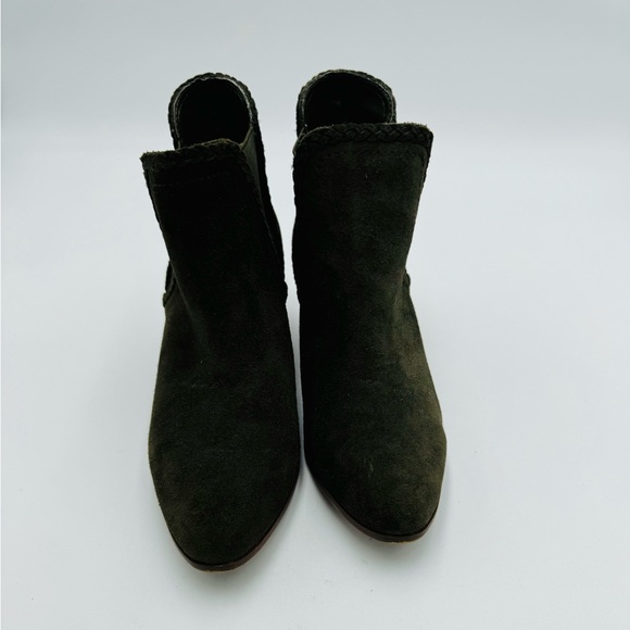 Aldo Leather Suede Military Olive Green Booties - Picture 2 of 8